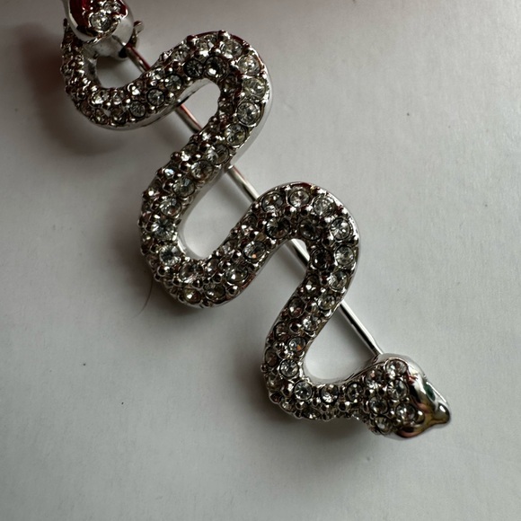 Vintage SWAROVSKI Snake Brooch Signed Swan Crystal Rhinestone Retired - Picture 5 of 10